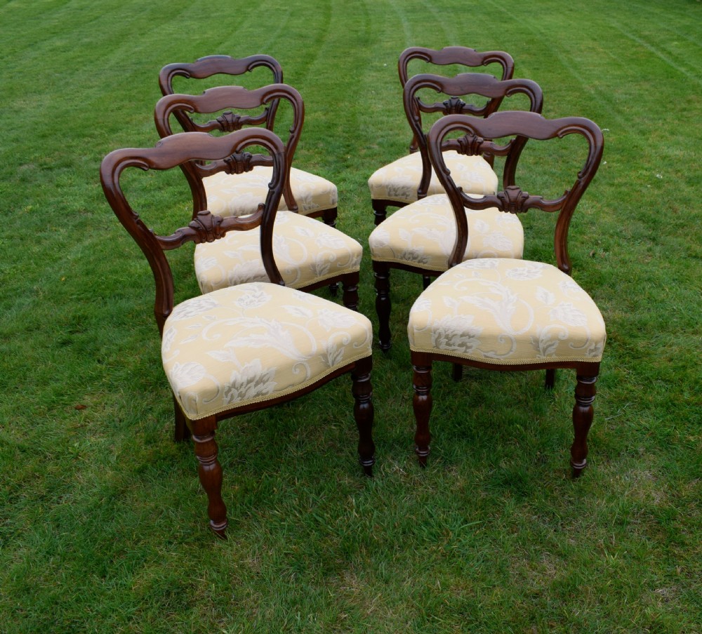Set of 6 Victorian Rosewood Dining Chairs View X