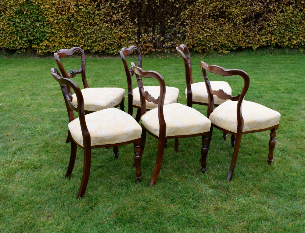 Set of 6 Victorian Rosewood Dining Chairs View XI