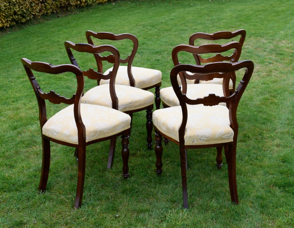 Set of 6 Victorian Rosewood Dining Chairs View XII