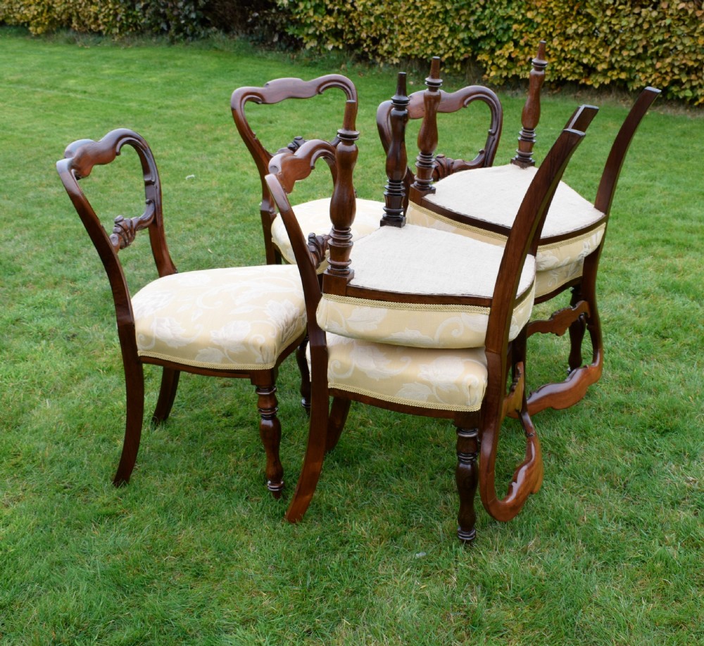Set of 6 Victorian Rosewood Dining Chairs View XIV