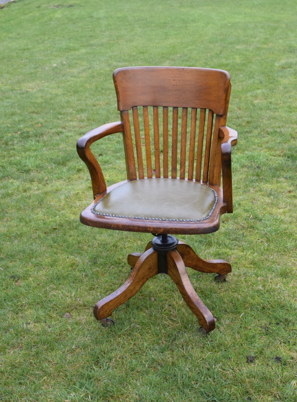 Early 20th Century Oak Swivel Desk Chair View III