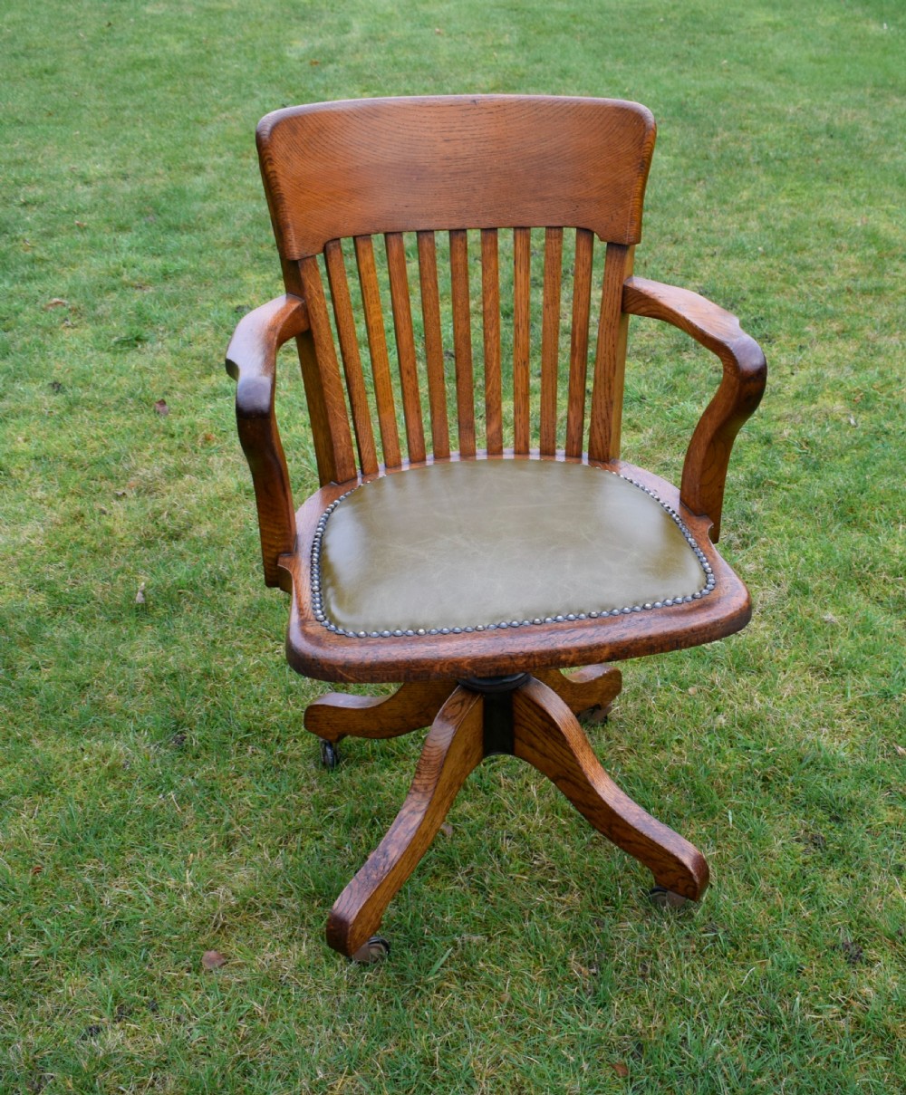 Early 20th Century Oak Swivel Desk Chair View IV