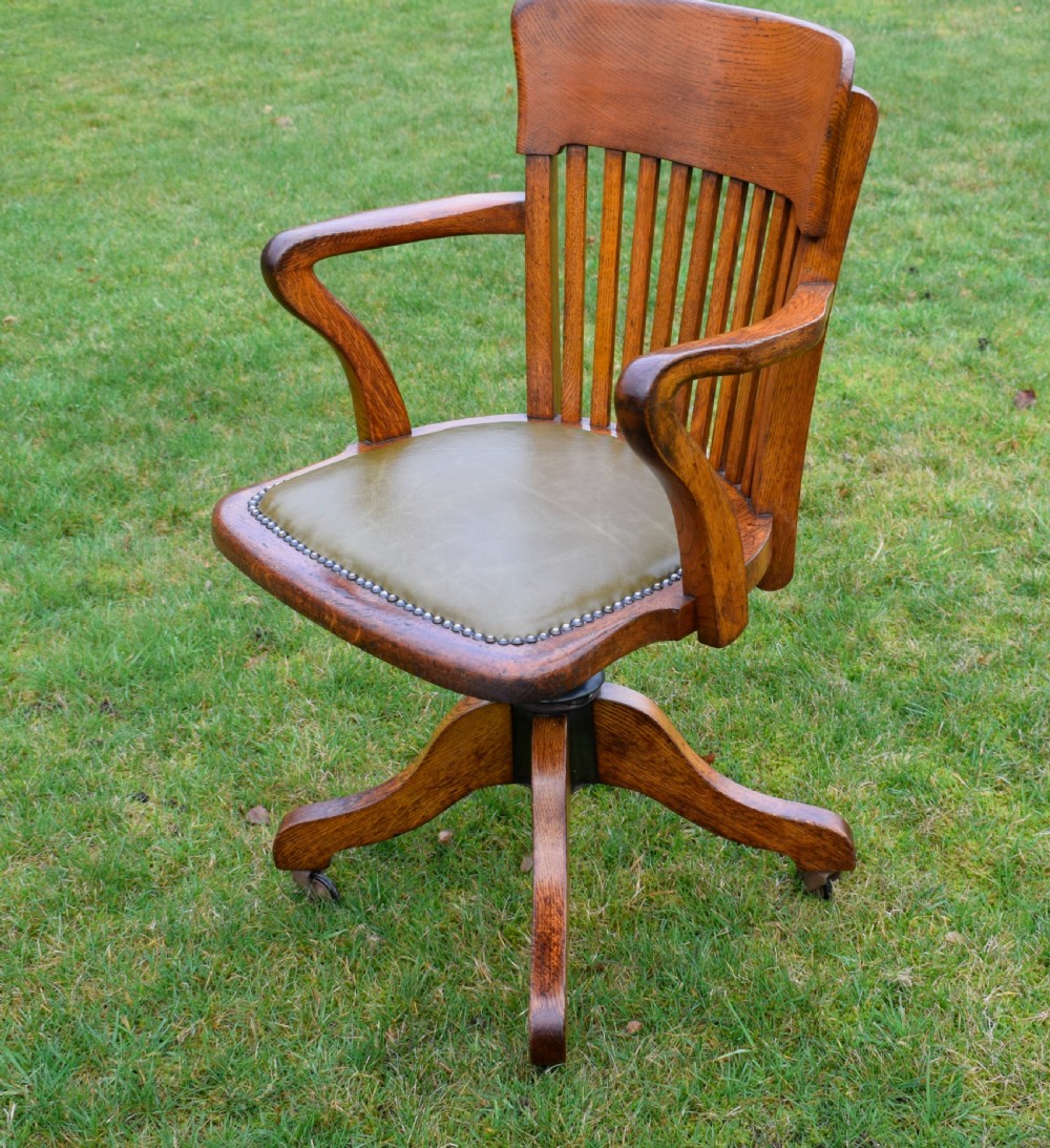 Early 20th Century Oak Swivel Desk Chair View V