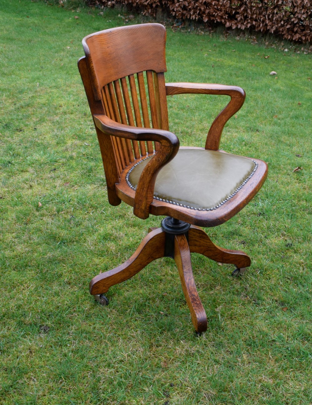 Early 20th Century Oak Swivel Desk Chair View VI