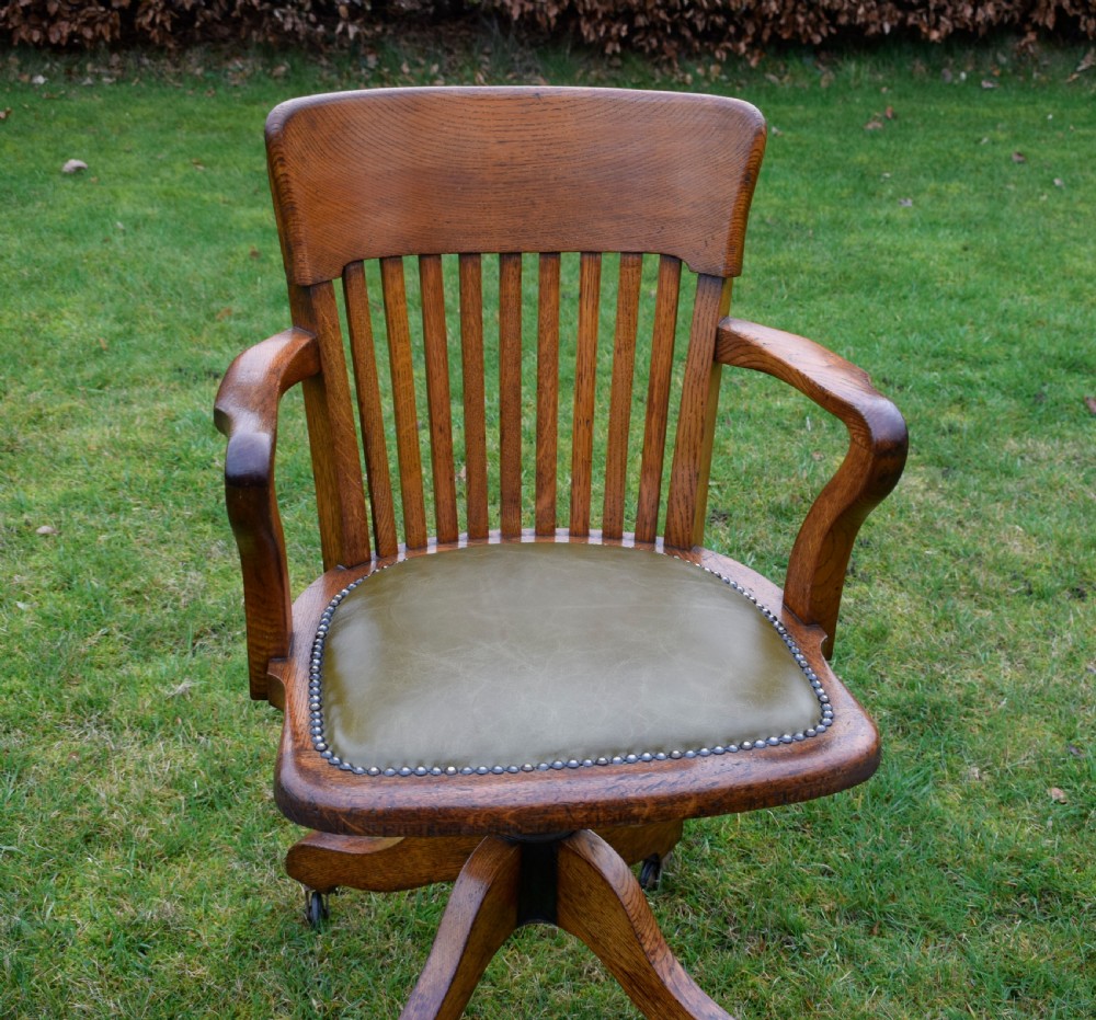 Early 20th Century Oak Swivel Desk Chair View XIII