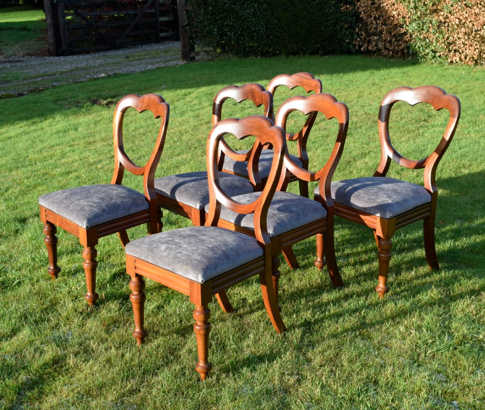 Set of 6 Victorian Crown Back Dining Chairs View II
