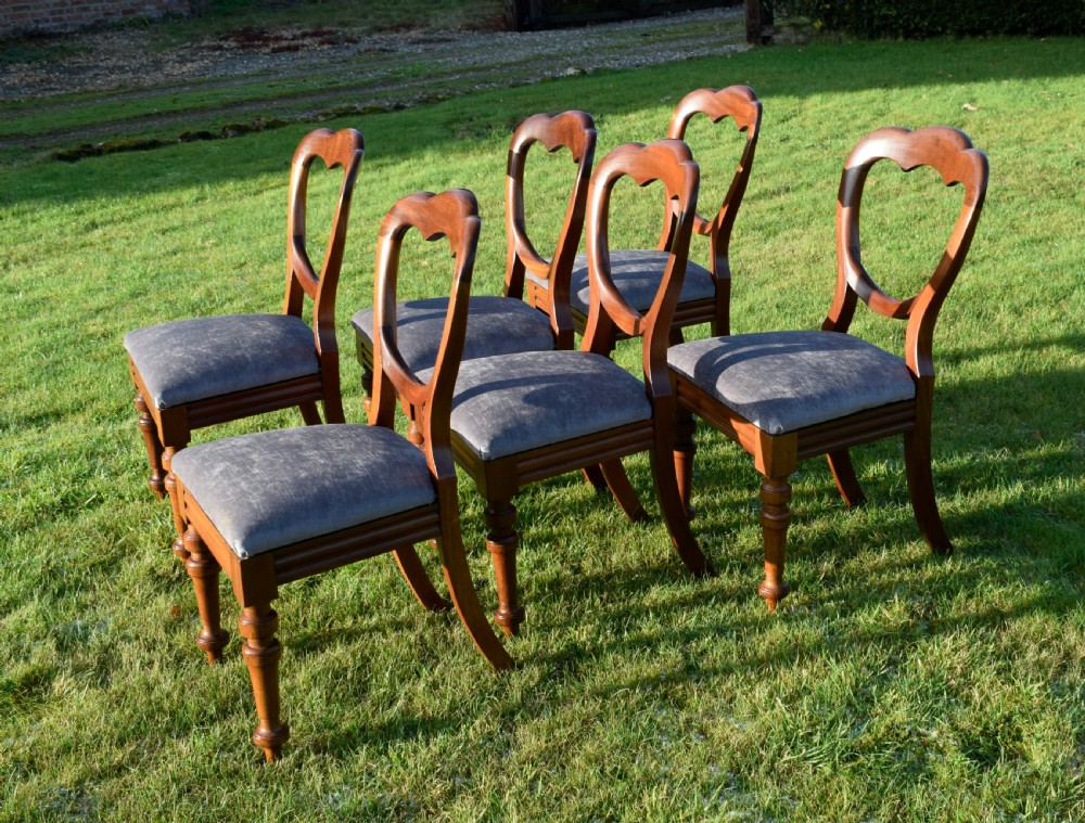Set of 6 Victorian Crown Back Dining Chairs View IV