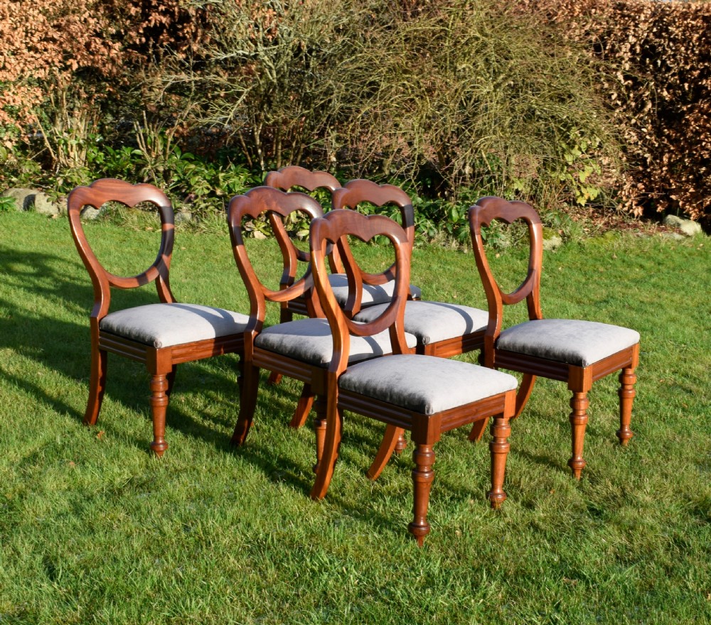 Set of 6 Victorian Crown Back Dining Chairs View V