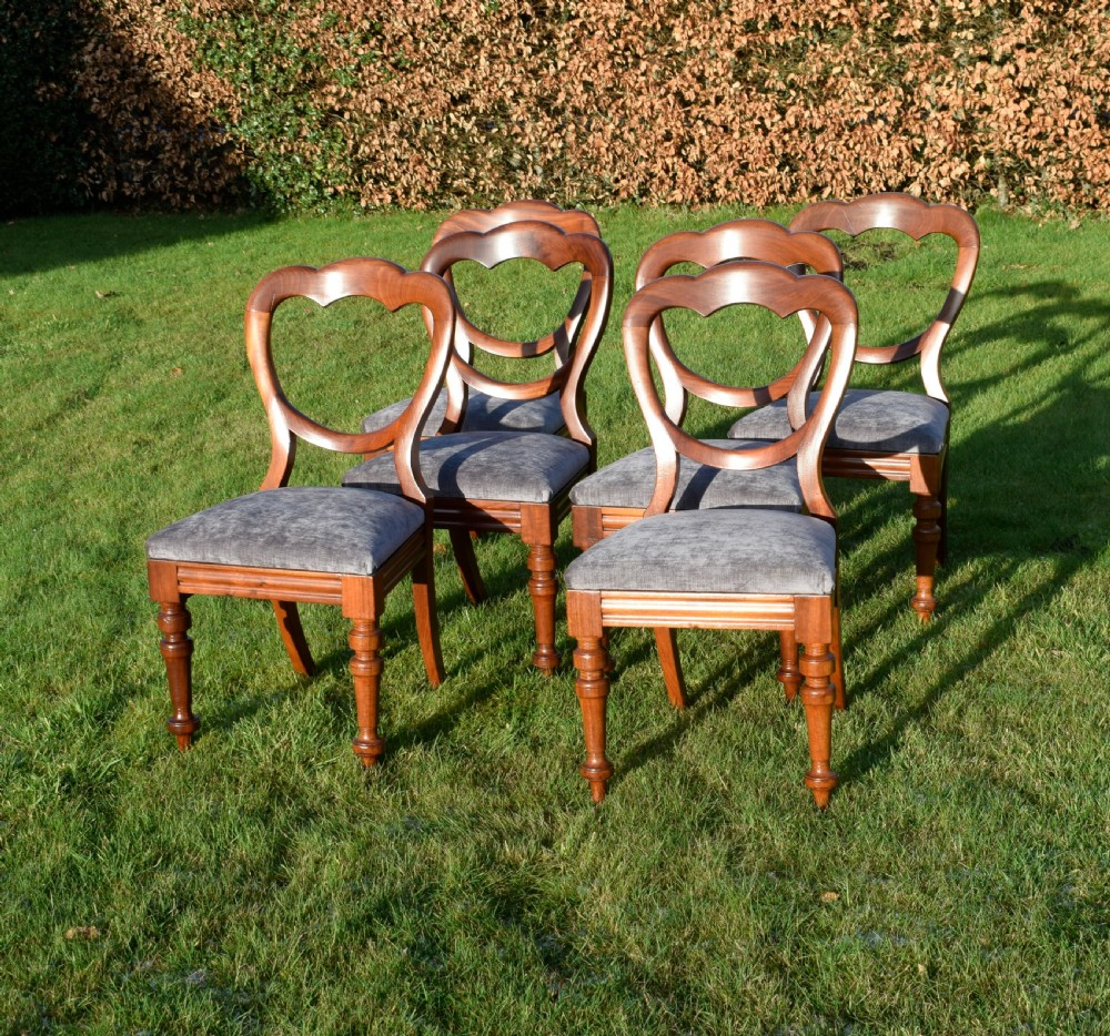Set of 6 Victorian Crown Back Dining Chairs View VI