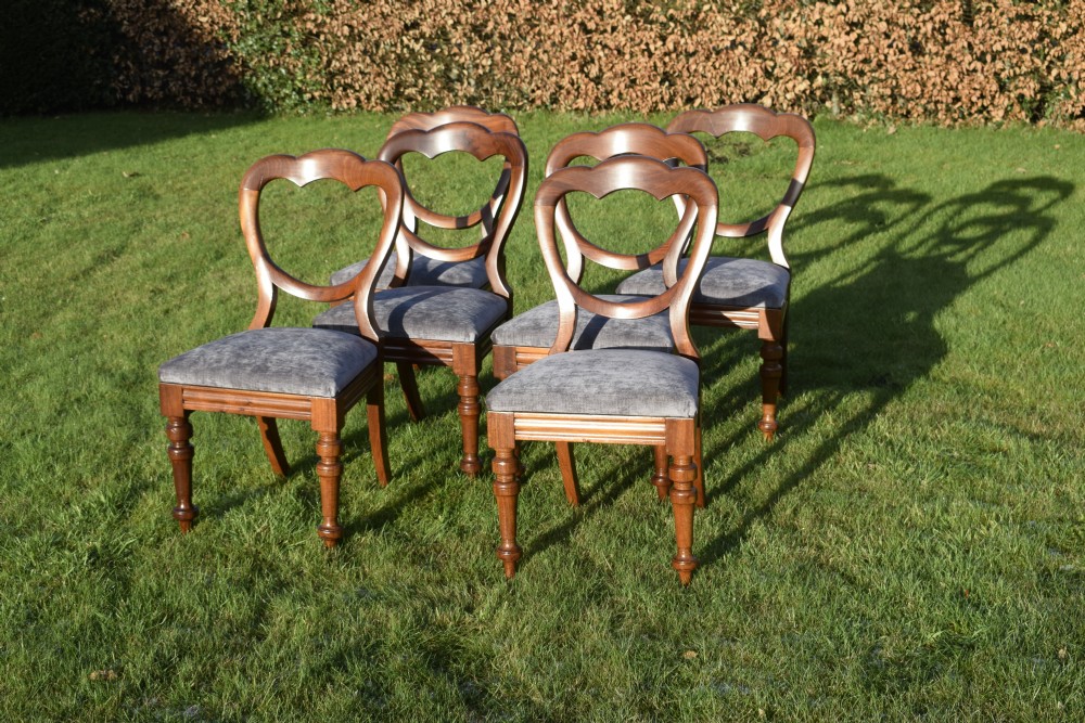 Set of 6 Victorian Crown Back Dining Chairs View VII