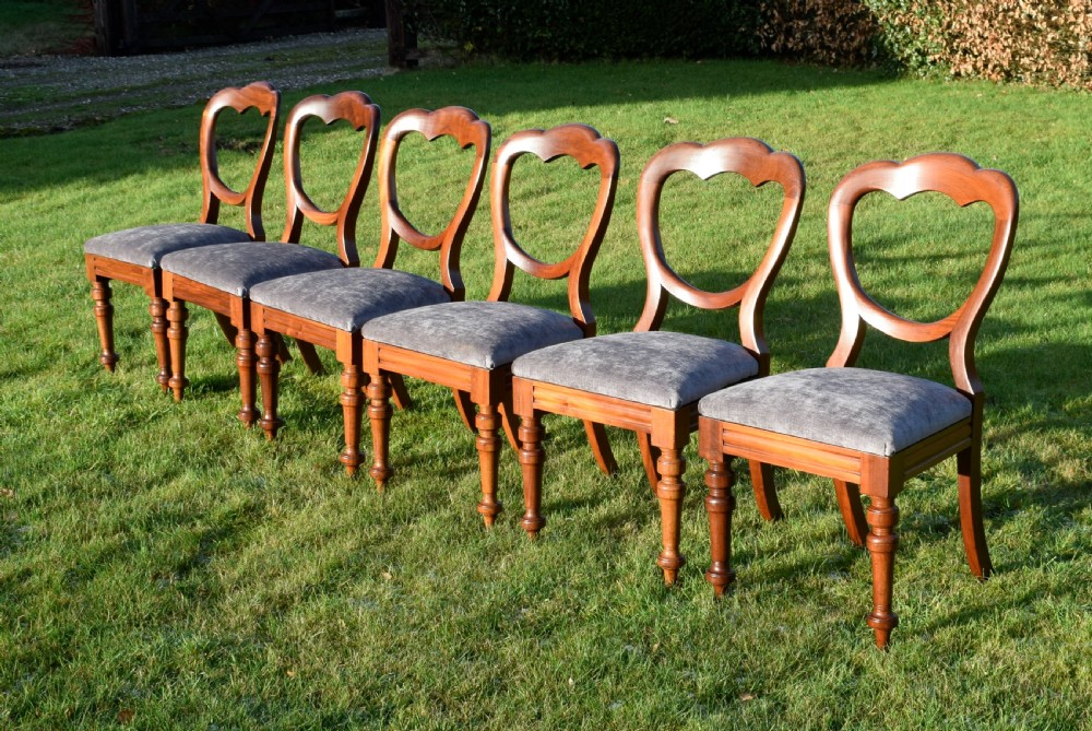 Set of 6 Victorian Crown Back Dining Chairs View IX