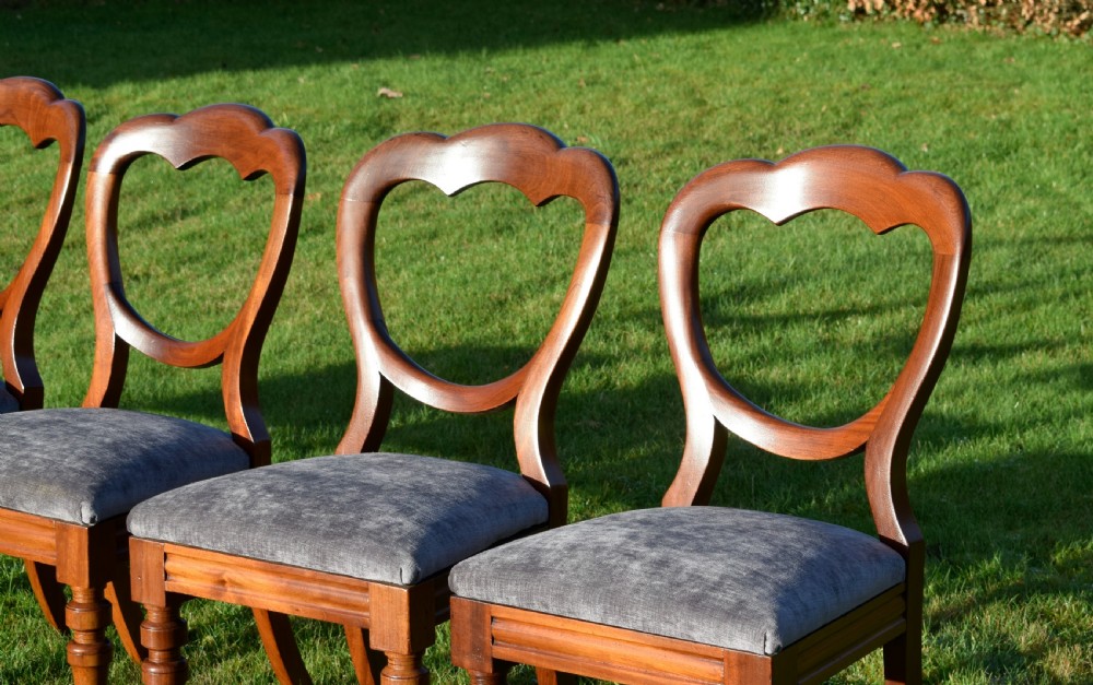 Set of 6 Victorian Crown Back Dining Chairs View XI