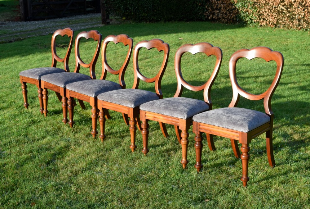 Set of 6 Victorian Crown Back Dining Chairs View XII