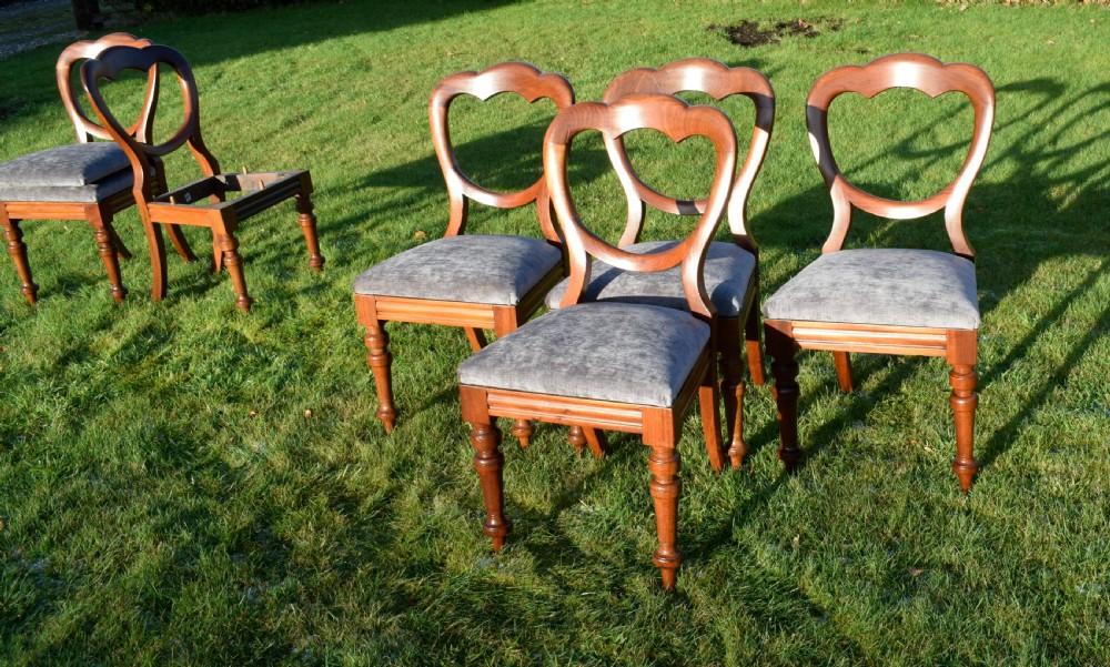 Set of 6 Victorian Crown Back Dining Chairs View XVIII