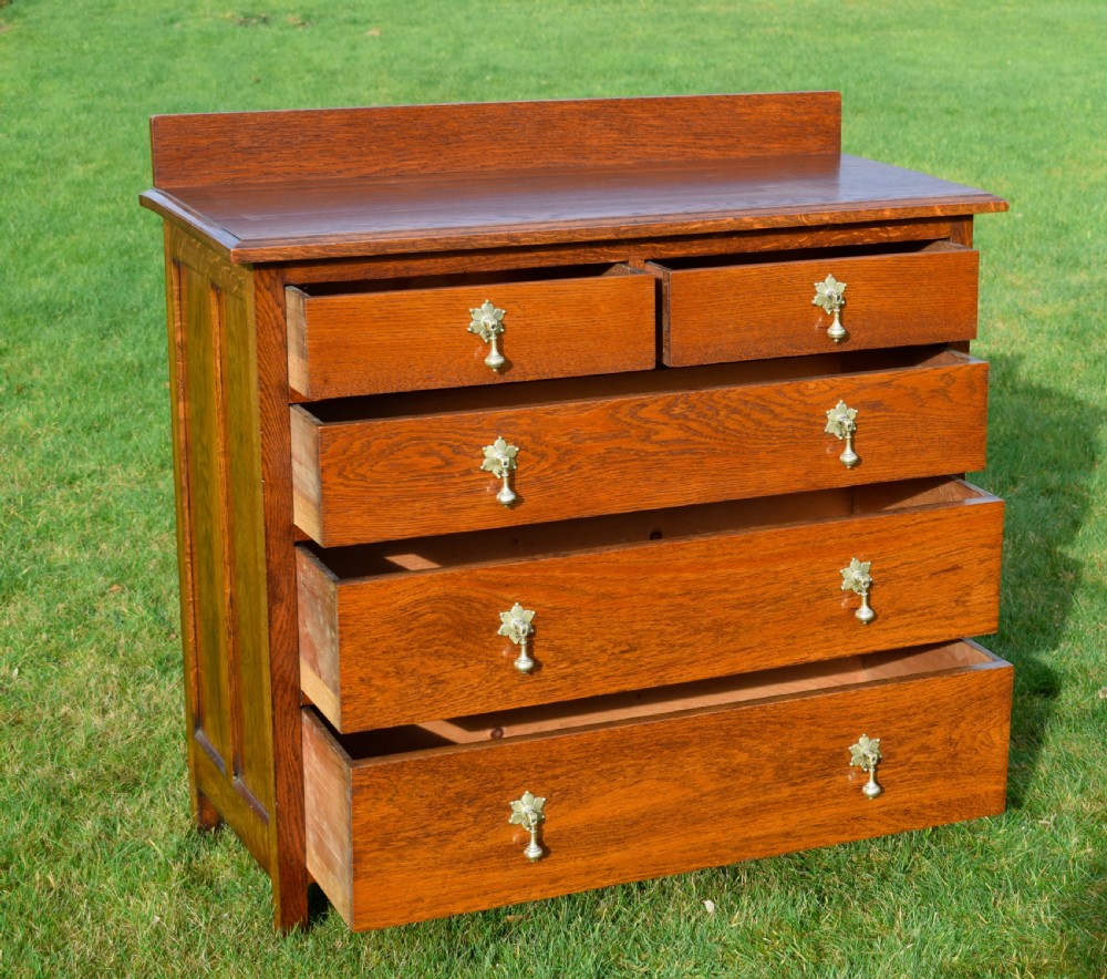 Arts & Crafts Oak Chest of Drawers View III