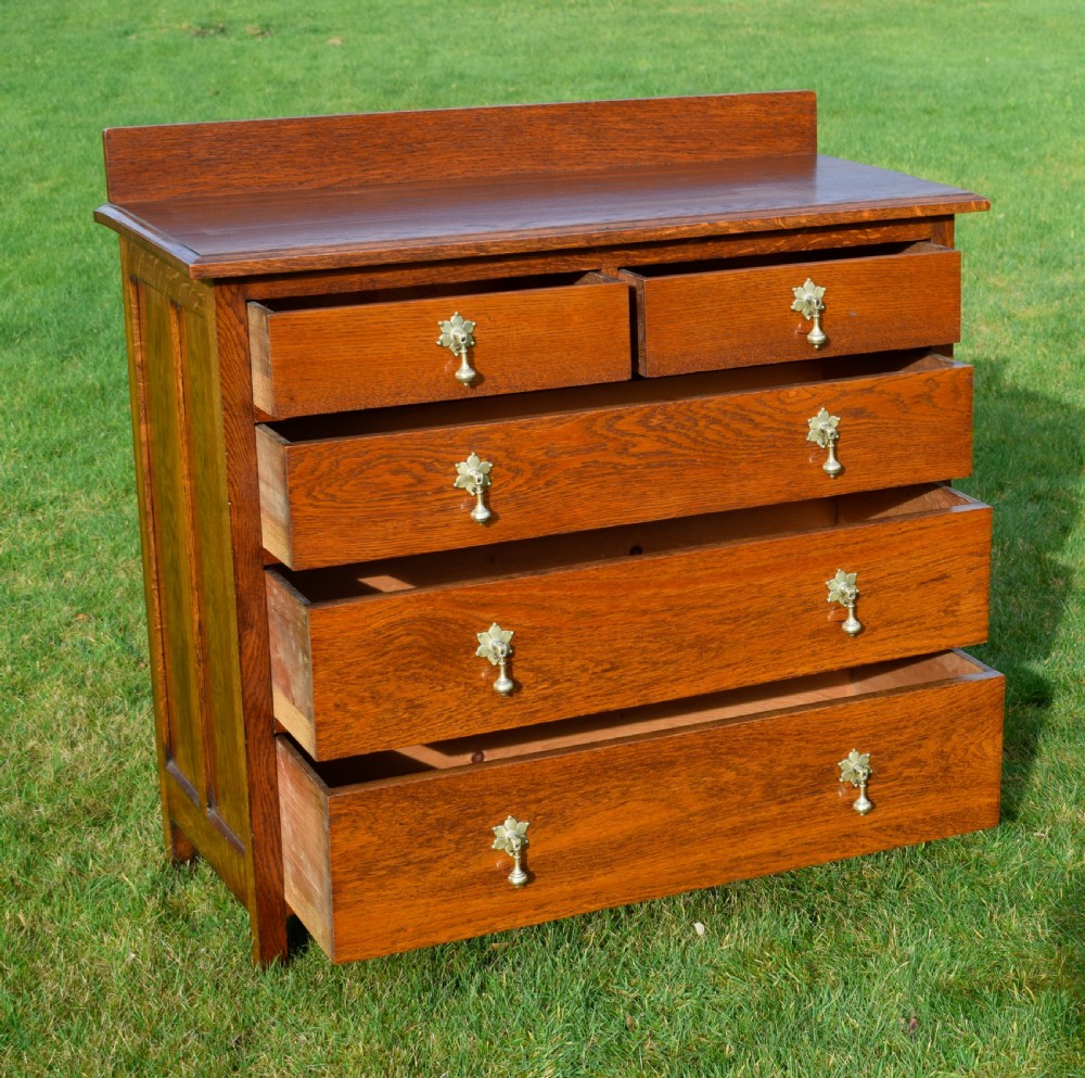 Arts & Crafts Oak Chest of Drawers View IV