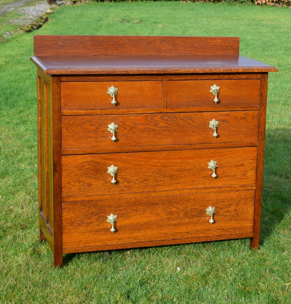 Arts & Crafts Oak Chest of Drawers View V