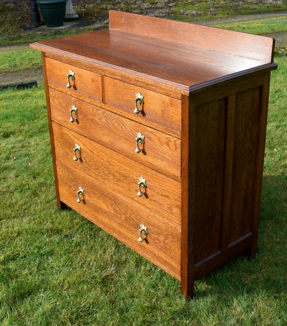 Arts & Crafts Oak Chest of Drawers View XIII