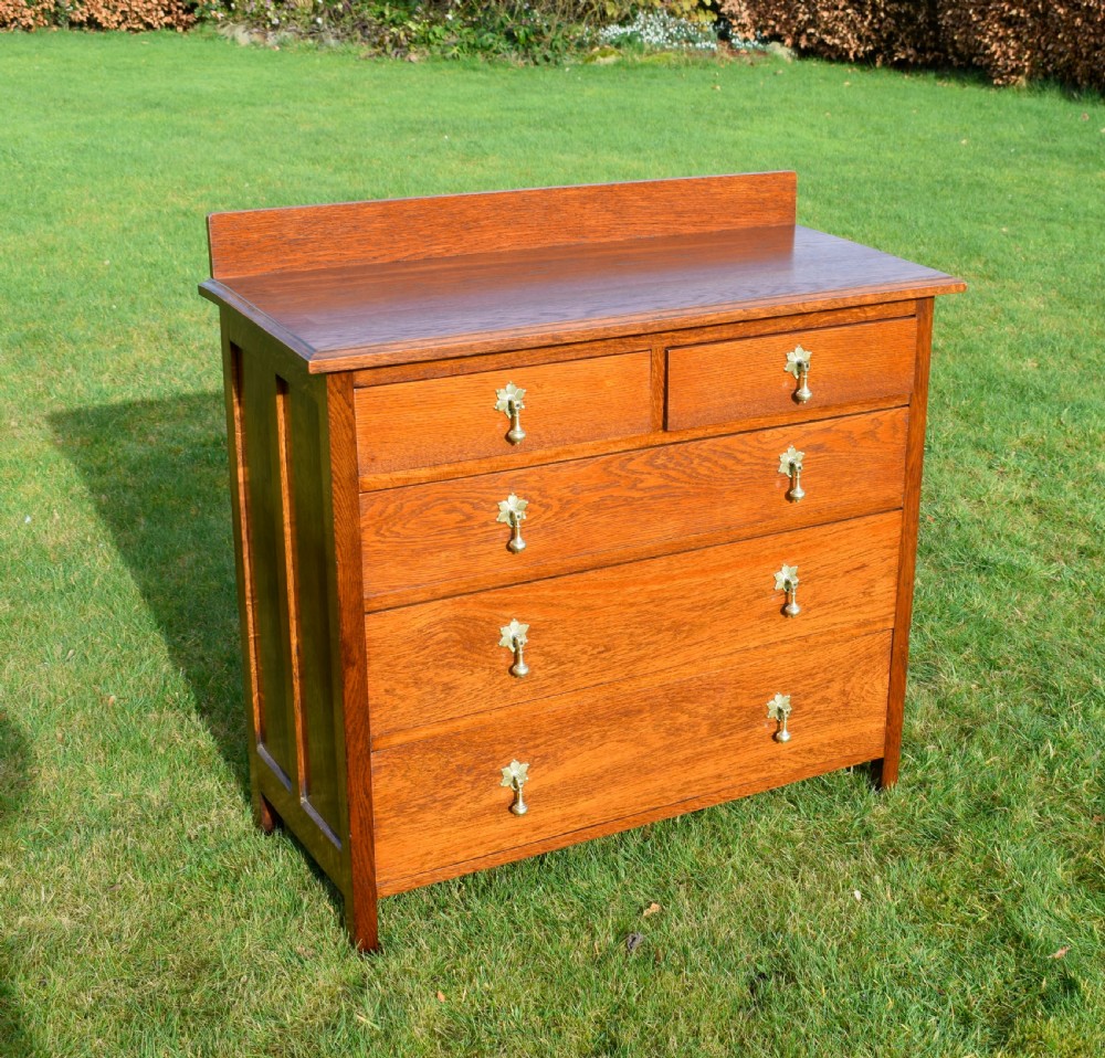 Arts & Crafts Oak Chest of Drawers View XIV