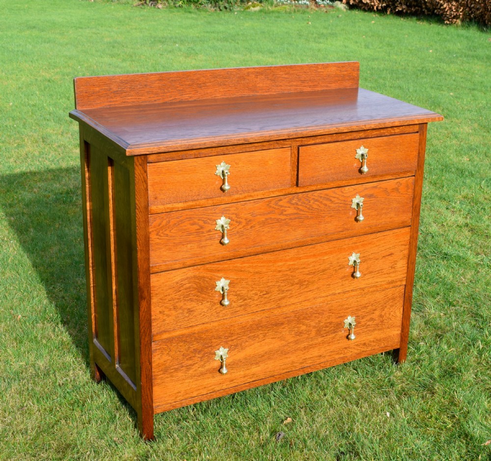 Arts & Crafts Oak Chest of Drawers View XV