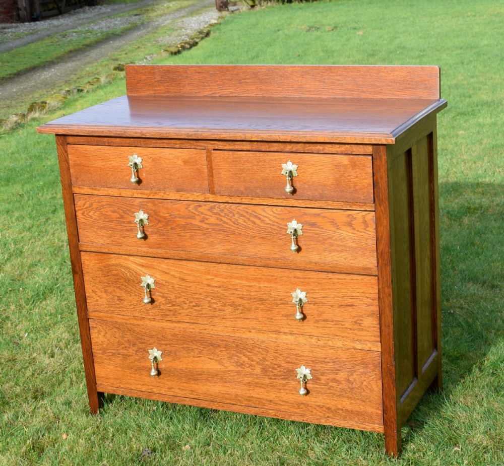 Arts & Crafts Oak Chest of Drawers View XVII