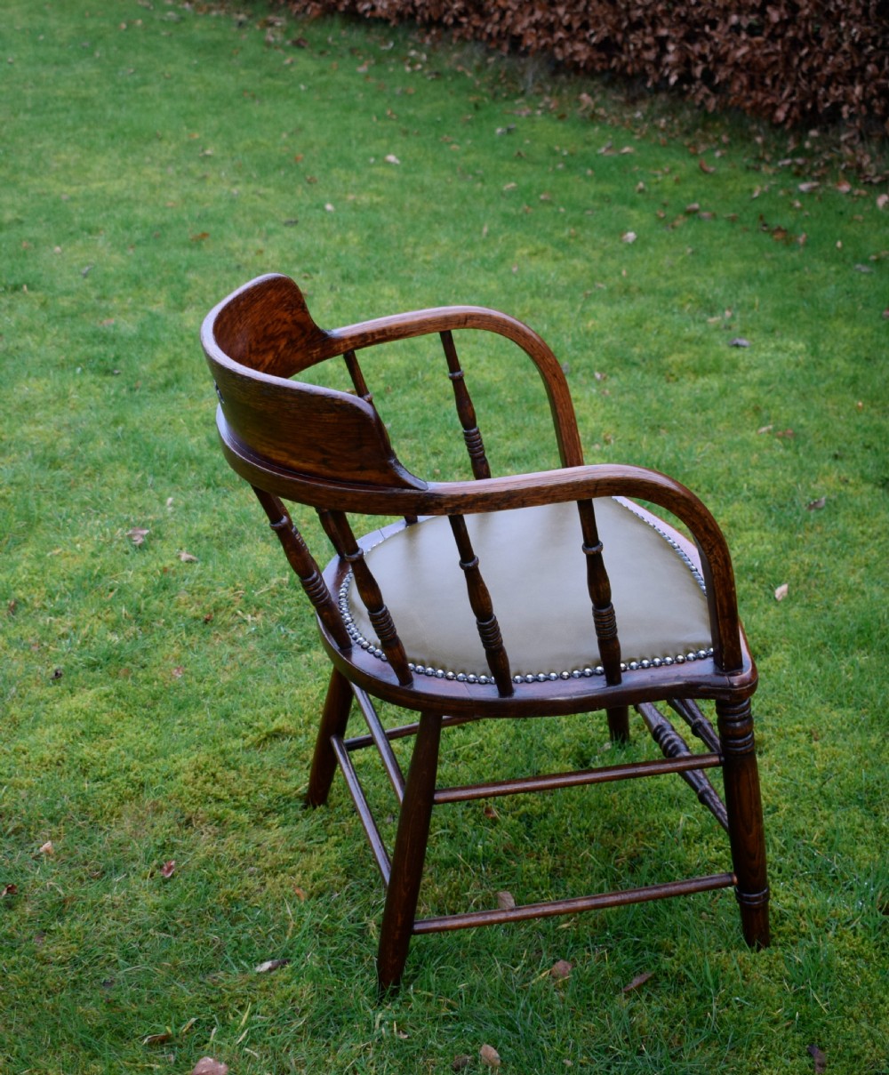 Early 20th Century Oak Desk Chair View IX