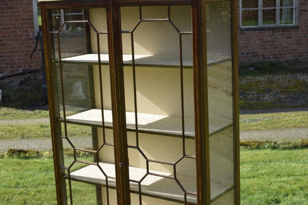 20th Century Mahogany & Inlaid Display Cabinet View III