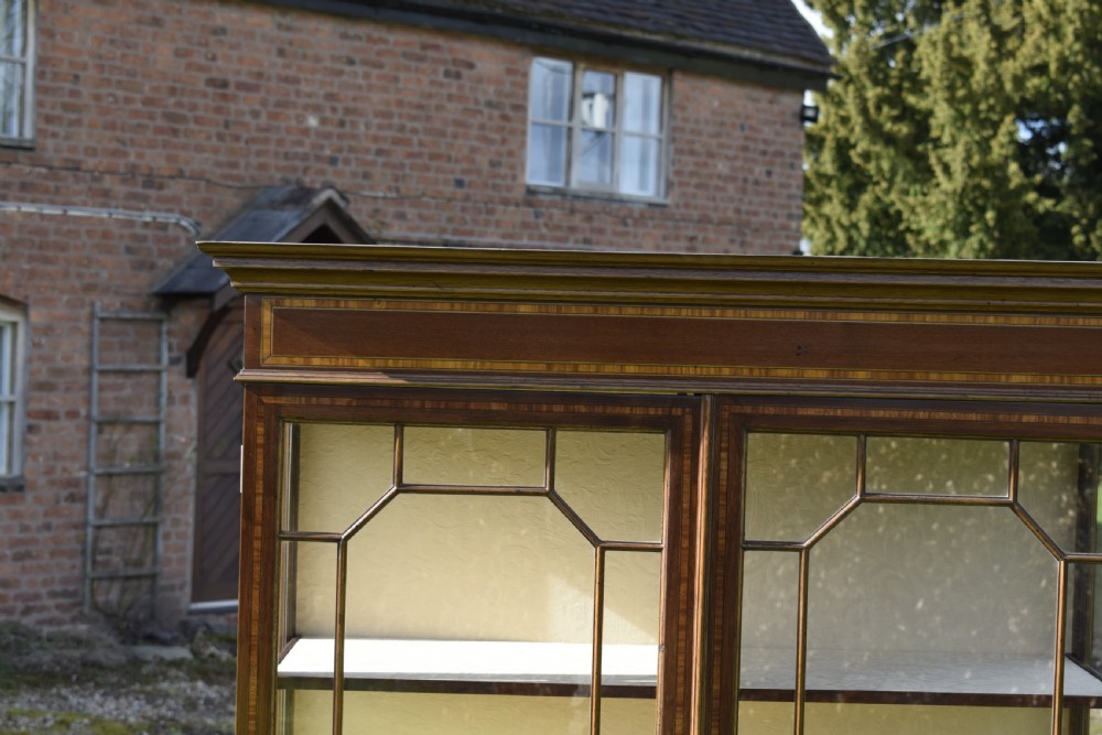 20th Century Mahogany & Inlaid Display Cabinet View V