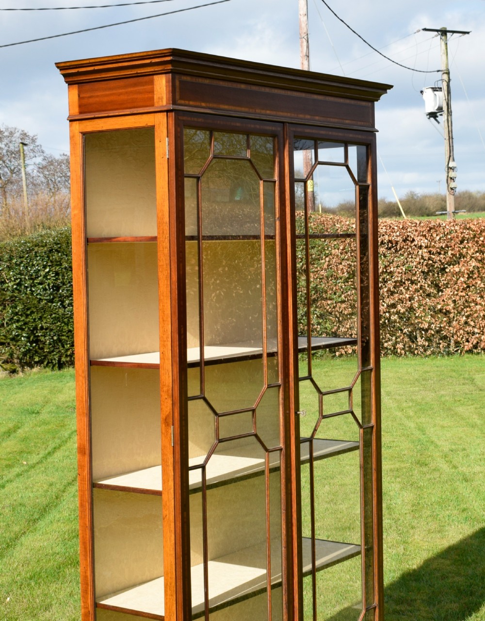 20th Century Mahogany & Inlaid Display Cabinet View XIV