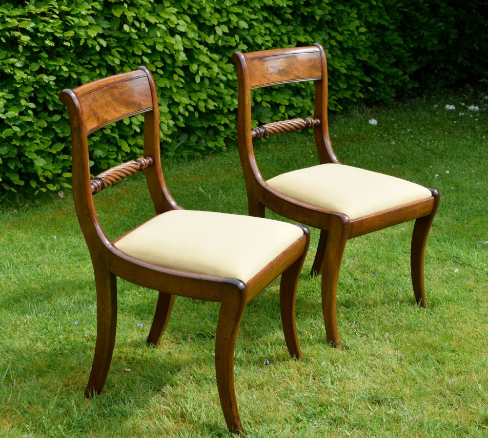 Pair of Regency Mahogany Side Chairs View II