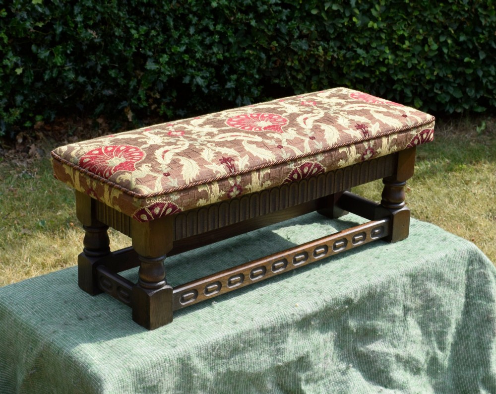 Early 20th Century Oak Jacobine Stool View II
