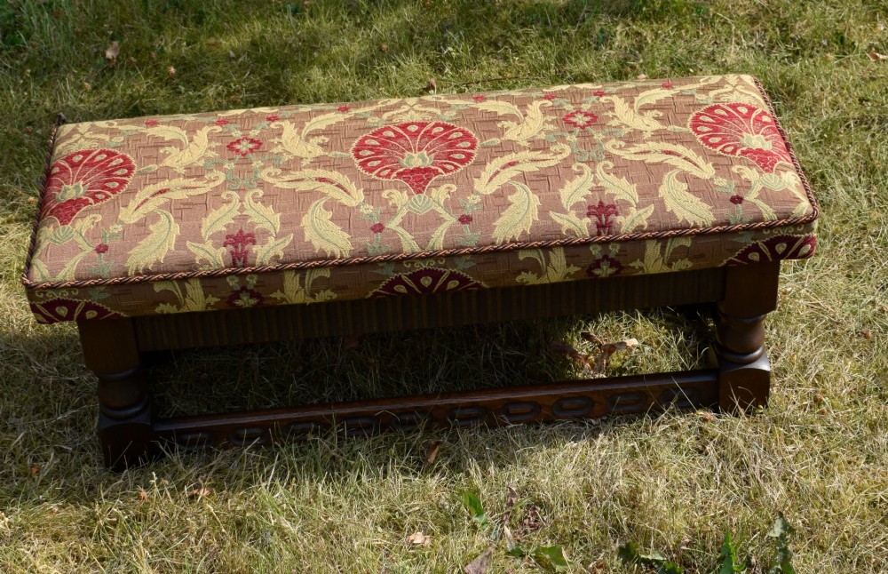 Early 20th Century Oak Jacobine Stool View X
