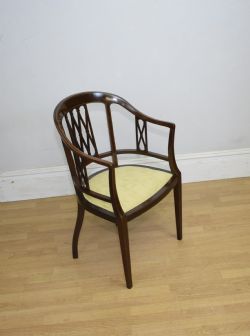 EDWARDIAN INLAID TUB CHAIR
