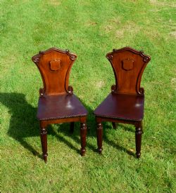 PAIR OF REGENCY HALL CHAIRS