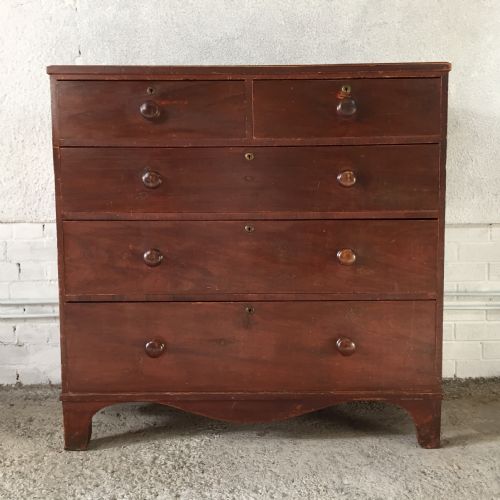 original painted georgian pine chest of drawers - CATEGORY: ANTIQUE CHEST OF DRAWERS - DATED GEORGIAN