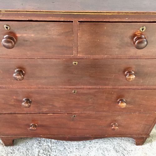 ORIGINAL PAINTED GEORGIAN PINE CHEST OF DRAWERS - ADDITIONAL PHOTO 3