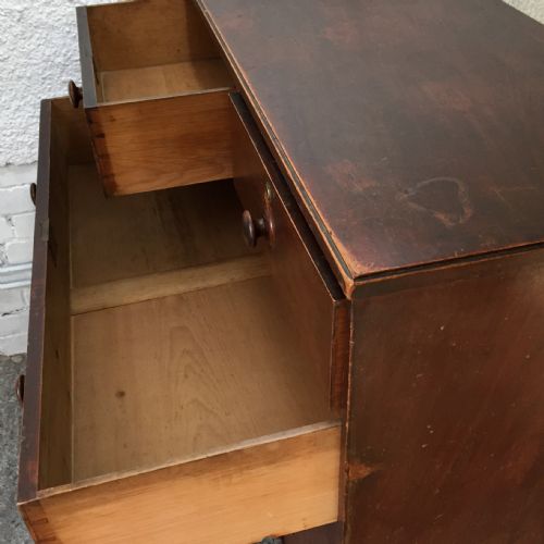 ORIGINAL PAINTED GEORGIAN PINE CHEST OF DRAWERS - ADDITIONAL PHOTO 6