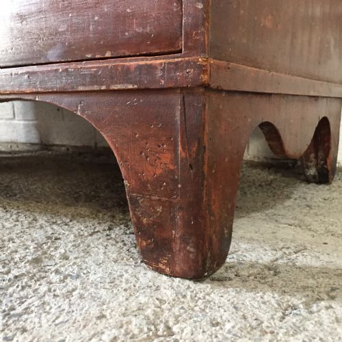 ORIGINAL PAINTED GEORGIAN PINE CHEST OF DRAWERS - ADDITIONAL PHOTO 7