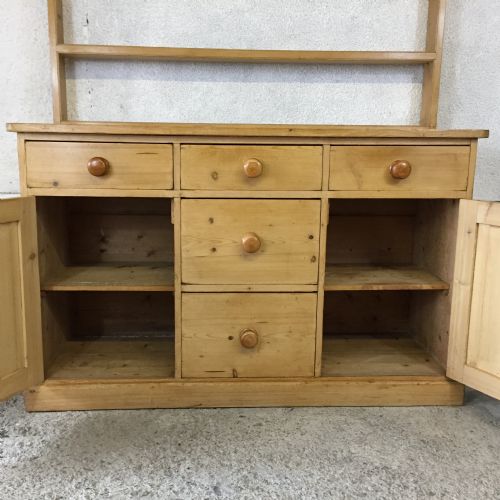 VICTORIAN PINE DRESSER WITH ORIGINAL PLATE RACK - ADDITIONAL PHOTO 8