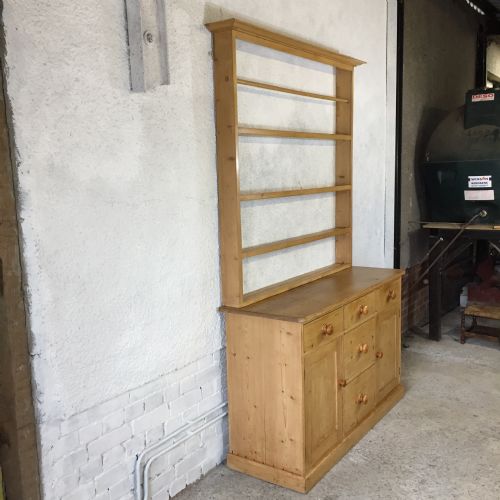VICTORIAN PINE DRESSER WITH ORIGINAL PLATE RACK - ADDITIONAL PHOTO 12