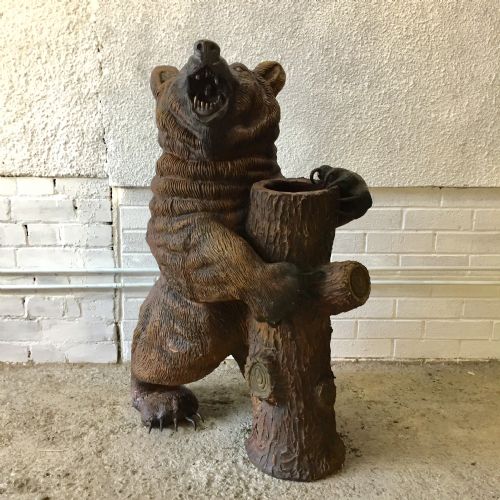 circa 1900 terracotta bear stick stand - CATEGORY: ANTIQUE MISCELLANEOUS - DATED 1900