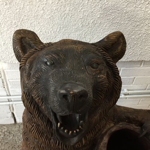 CIRCA 1900 TERRACOTTA BEAR STICK STAND - ADDITIONAL PHOTO 1