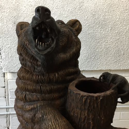 CIRCA 1900 TERRACOTTA BEAR STICK STAND - ADDITIONAL PHOTO 3