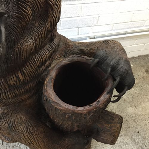 CIRCA 1900 TERRACOTTA BEAR STICK STAND - ADDITIONAL PHOTO 4