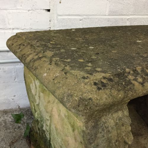 EARLY 20TH CENTURY RECONSTITUTED STONE CURVED BENCH - ADDITIONAL PHOTO 2