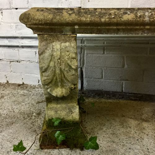 EARLY 20TH CENTURY RECONSTITUTED STONE CURVED BENCH - ADDITIONAL PHOTO 4