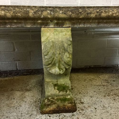 EARLY 20TH CENTURY RECONSTITUTED STONE CURVED BENCH - ADDITIONAL PHOTO 5