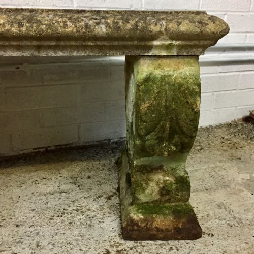 EARLY 20TH CENTURY RECONSTITUTED STONE CURVED BENCH - ADDITIONAL PHOTO 6