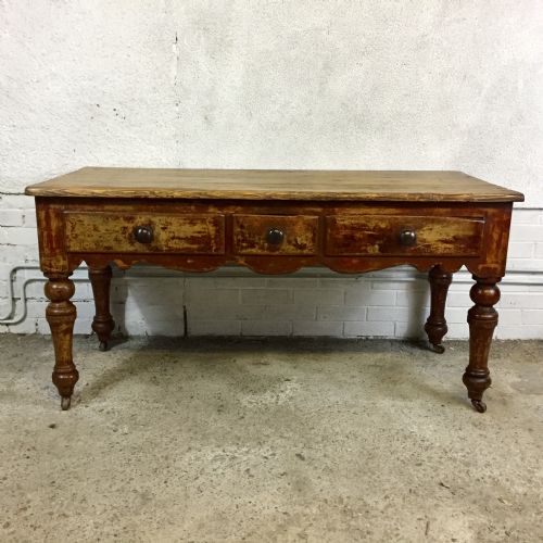 victorian pine serving side table - CATEGORY: ANTIQUE TABLES - DATED VICTORIAN