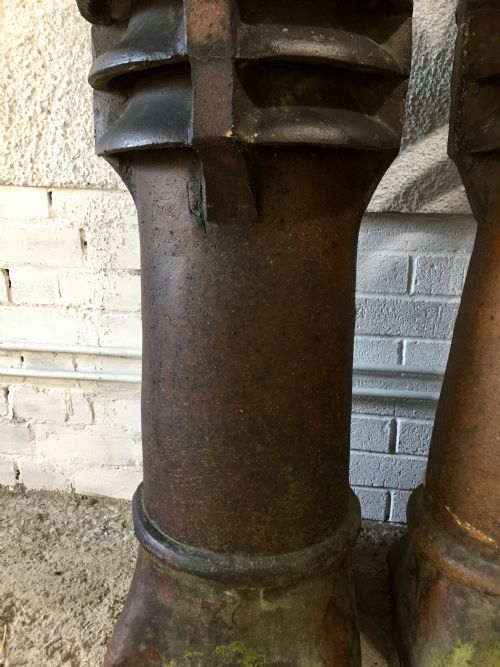 PAIR OF VICTORIAN GLAZED CROWN TOP CHIMNEY POTS - ADDITIONAL PHOTO 4